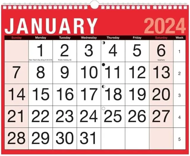 Premium 2024 Large Month To View Home Planner Wall Hanging Calendar