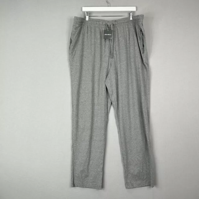 Eddie Bauer Mens Pants 2XL Tall Gray Legend Wash Jersey Sweatpants Lounge Pajama