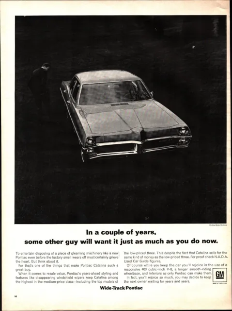 Vintage 1968 Pontiac Bonneville Wide Track Full Page Original Ad a3