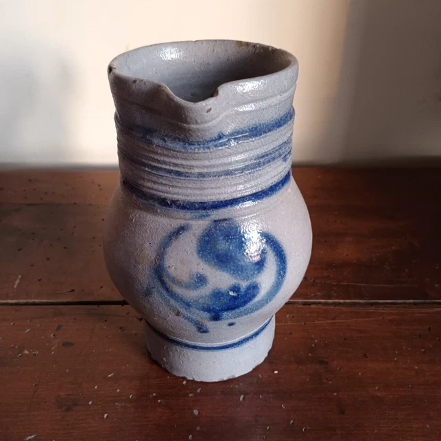 Carafe Pichet gris grès bleu Poterie Alsace