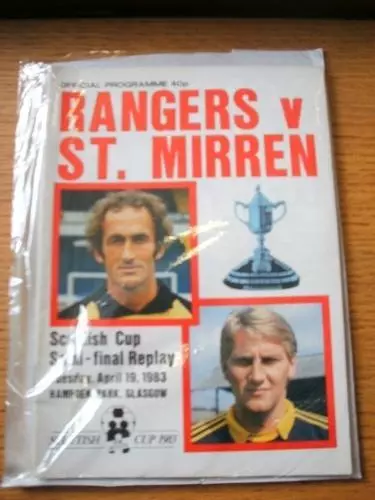 19/04/1983 Scottish Cup Semi-Final Replay: Rangers v St Mirren [At Hampden Park]