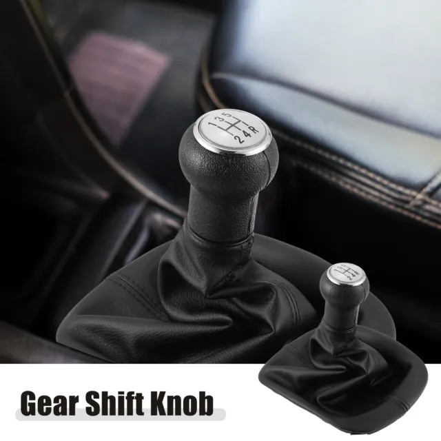 5 Speed Manual Gear Shift Knob with Dust Cover Fit for VW Passat Silver Tone