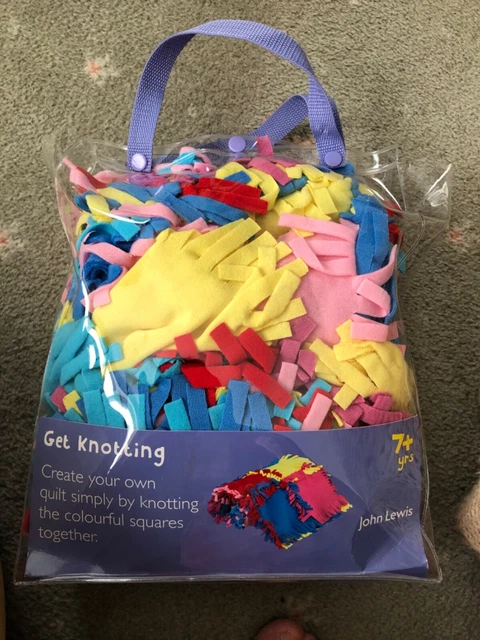 BNIP John Lewis GET KNOTTING create your own quilt  FLEECE SQUARES craft NEW