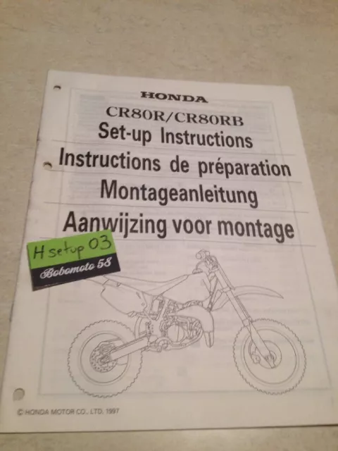 Honda CR80R CR80RB CR80 R RB Instructions Setup Preparation Manual Set - Up