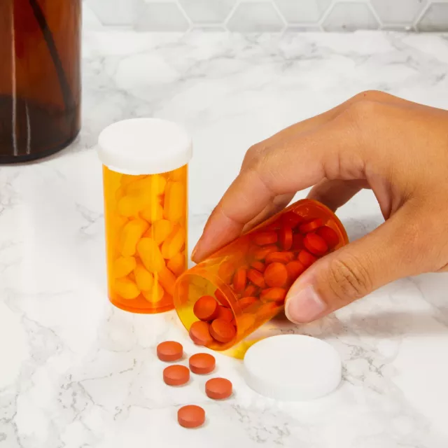 50x Plastic Reusable Empty Prescription Pill Vials Medicine Containers Bottles 3