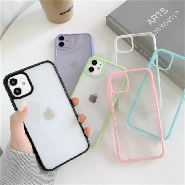 Clear Coque Etui Silicone Pour Apple iPhone 13 11 12 Pro Max Mini 7 8 SE XR X