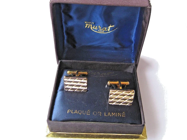 Bouton de manchette seul signé Murat plaqué or - Montres & Bijoux