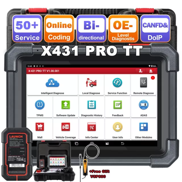 LAUNCH X431 PRO TT V+ PRO5 OBD2 Car Diagnostic Tool Scanner Key Programming ADAS