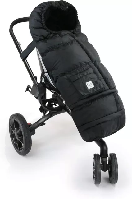 7AM ENFANT Luxury Pushchair / Car Seat Footmuff Blanket Cover in Black - NWT