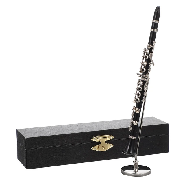 Decoración de escritorio mini clarinete negro modelo clarinete instrumento adorno oficina regalo