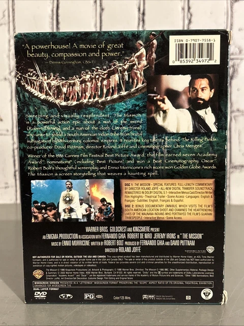 THE MISSION DVD 1986 Robert De Niro Jeremy Irons Widescreen EUR 13,55