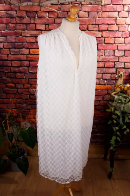 Vintage orig 60er Nachtkleid weiß Spitze Nachthemd Rockabella Schlager L XL