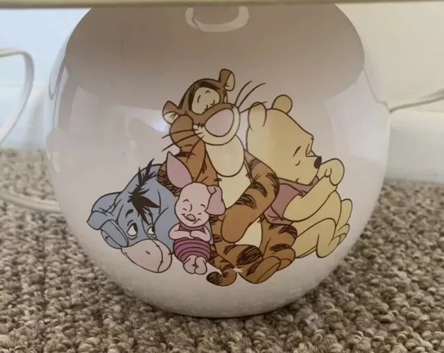 Disney Pooh Round Lamp  Pooh Gang Sleeping Hard To Find White Flys Bug