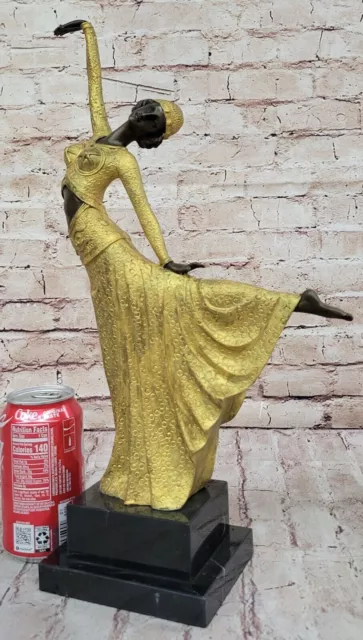 Fait à la Main Égyptien Danseuse Bronze Sculpture Par Demetre Chiparus: Art Déco 2