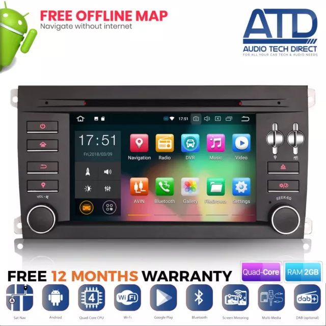 7 " Android 10.0 GPS Satnav Wifi BT Radio DVD Stéréo Pour Porsche Cayenne GTS