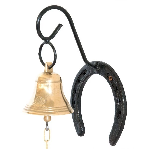 Ornement Porte-cloche Fer à Cheval équestre - Laiton Vintage