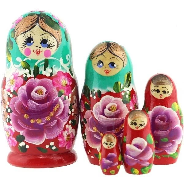 Matroschka 5tlg. Matreschka Babuschka  handgemalt Russland  neu, 10,5 cm