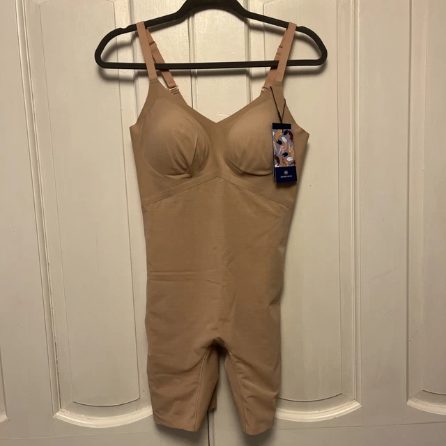 new-honeylove-superpower-mid-thigh-bodysuit-sz-l-sand-54-97-picclick-uk