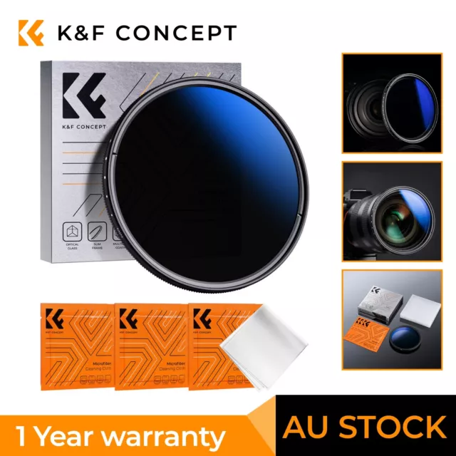 K&F Concept ND2-400 Variable ND Lens Filter  (1-9 Stops) Neutral Density 37-82mm