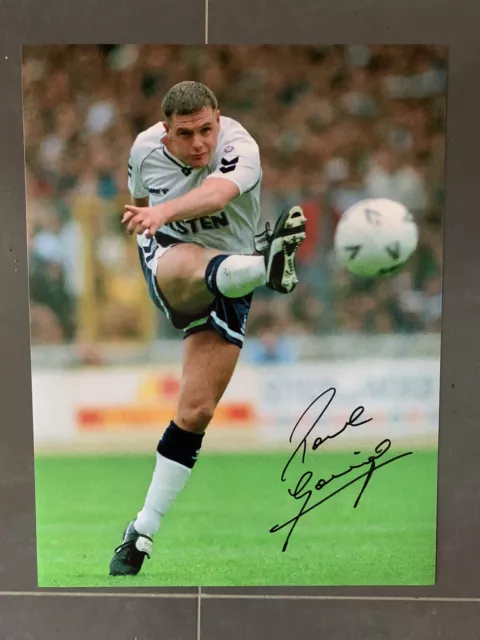 Tottenham Hotspur - Paul Gascoigne Hand Signed Large Photo 16 x 12 (PROOF)