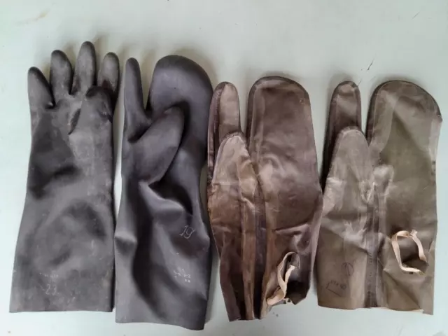 Guantes protectores de goma OZK del ejército ruso soviético OZK,URSS JUEGO...