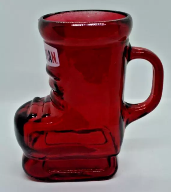 Molson Brewery Canadian Red Glass Boot Skate Beer Stein Tankard 32 oz 2