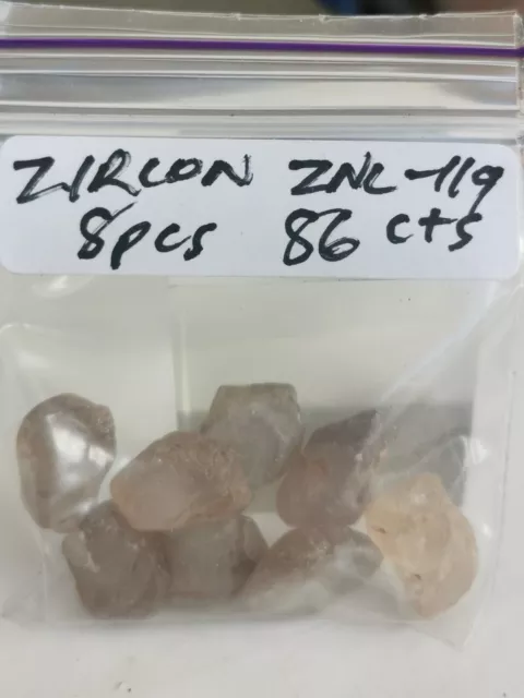 86ct Zircon Gemstones Lot 8pcs (ZNL-119) Rough, Natural, Untreated, Australian 2