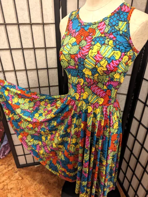 LuLaRoe Full Skirt Dress Teen 12 14 Ladies S silky jersey candy Spring Easter