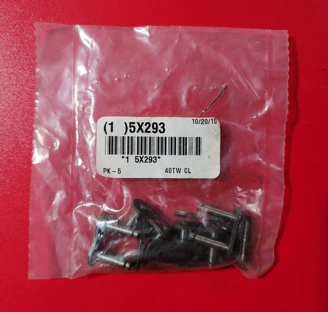 5X TSUBAKI 5X293, 40 TW CL Single Strand Offset Link Carbon Steel - Pack of 5