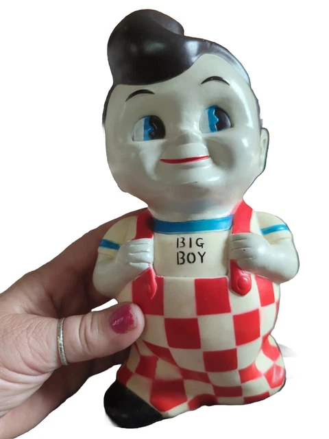 Vintage Big Boy Plastic Piggy Bank 1973 Used Nice Shape Basic Wear & Age