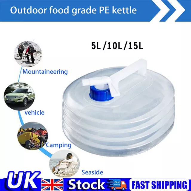 5-15L Collapsible Water Container with Tap Portable Water Storage for Hiking