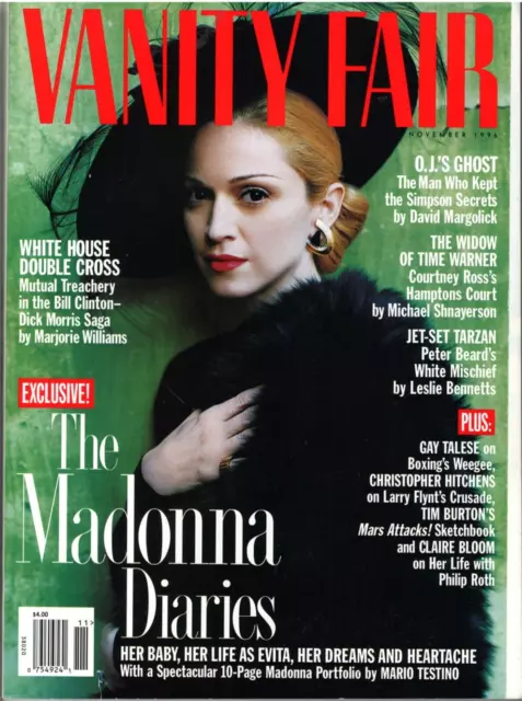 Vanity Fair Magazine November 1996 Madonna Larry Flynnt Tim Burton OJ Simpson