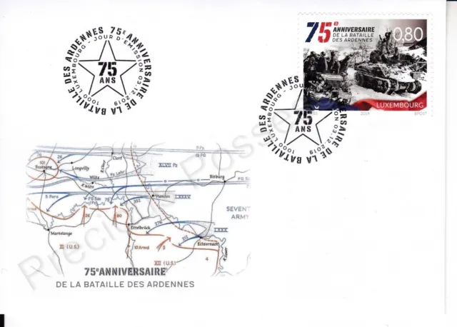 Luxembourg Fdc First Day Cover 2019 Battle Of The Ardennes 75Th Anniversary