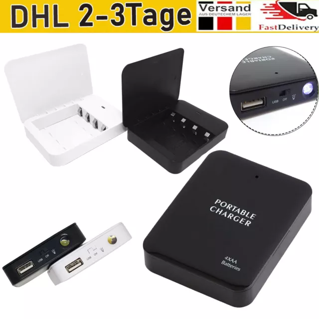 Tragbare USB 4AA Batterie Notfall Ladegerät Power Bank Fälle für Handy DHL