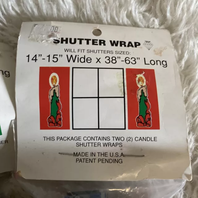 Christmas Holiday Decor Shutter Wraps 4 pieces Toy Soldiers & Candles Red Green 2