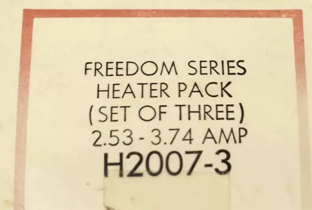 EATON CUTLER HAMMER H2007-3 Freedom Series Heater PACK of 3 H2007 3 2.53-3.74AMP