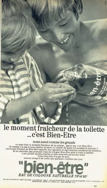publicité Advertising  1122  1968  eau toilette Bien-Etre   moment fraicheur