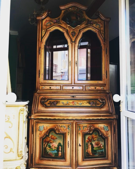 Trumeau Veneciano Lacado, Dorado E Pintado Época 900 Very Rare Antike Möbel