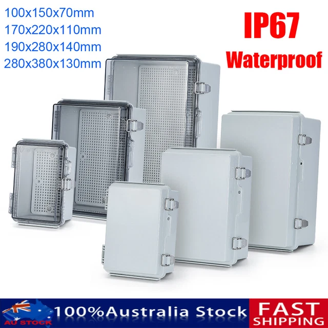 Hinged Lid IP67 Waterproof ABS Electrical Enclosure Junction Box Project Case AU