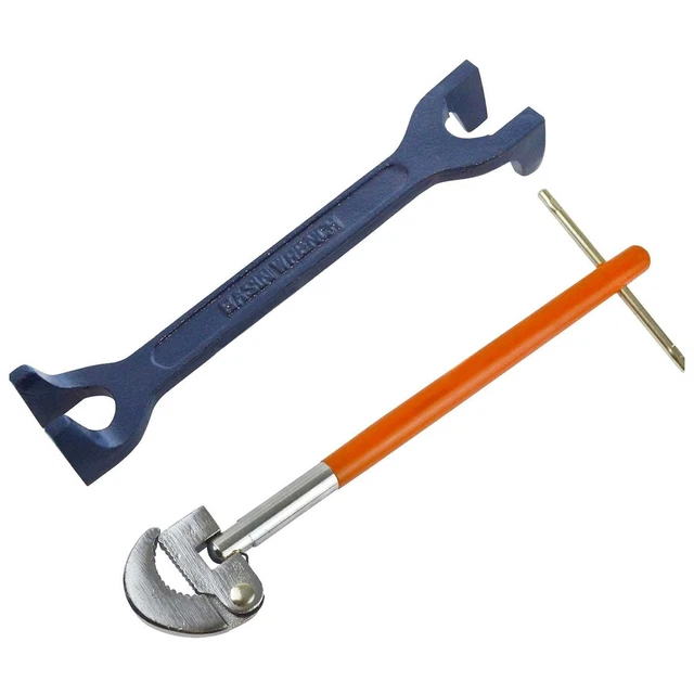 ADJUSTABLE & FIXED Basin Wrench Bath Sink Tap Nut Spanner 15/22mm & 11