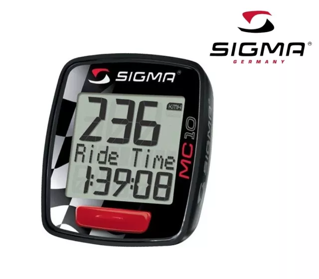 COMPTEUR DIGITAL SIGMA SPORT MOTO SCOOTER MC 10 300 KM/H Neuf