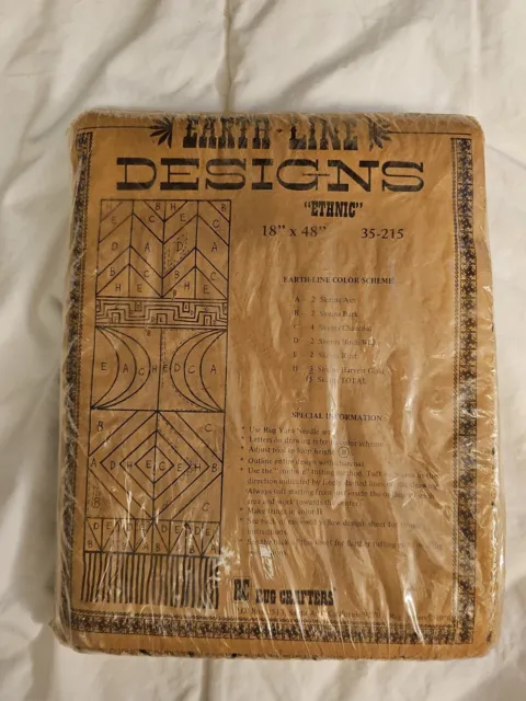 "ONE GROOVY MOD 1976 ""Rug Crafters Designs"" kit de mechones de alfombra de arpillera ¡NUEVO!