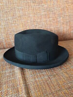 Antique black Borsalino HAT (Grand Prix Paris 1900). Size 4 1/2