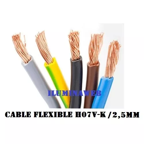 Corte x 10 metros, cable electrico flexible 2.5 mm2 H07VK - CPR