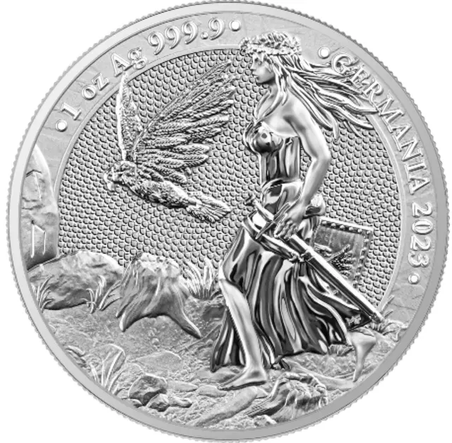 2023 Lady Germania 1 oz .999 Silver BU Round Coin in capsule w/ COA