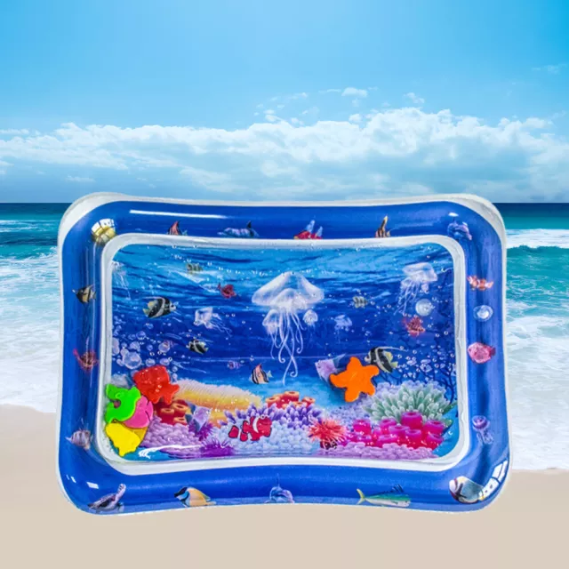 Animal Water Mat PVC Baby Water Play Mat Double Edge for Activity (Jellyfish)