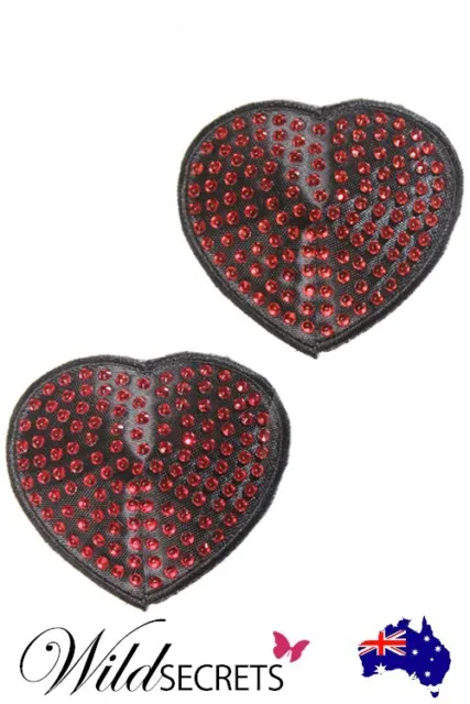 NEW Coquette Red Rhinestone Heart Pasties, Wild Secrets