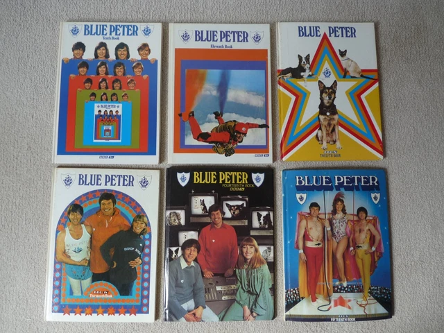 VINTAGE BLUE PETER annuals nos 10-15, 1973-78 Bengo, Bleep & Booster ...