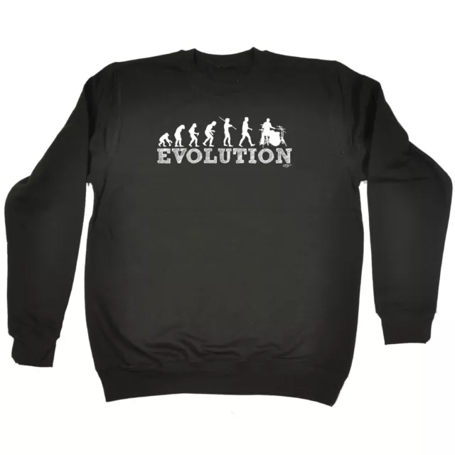 Evolution Drummer - Mens Womens Novelty Funny Top Sweatshirts Jumper Sweatshirt