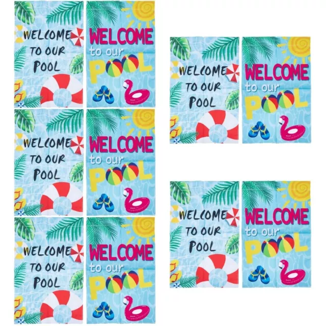 10 Pcs Flag Decorations Pool Outdoor Summer Garden Flags 12x18 Double Sided